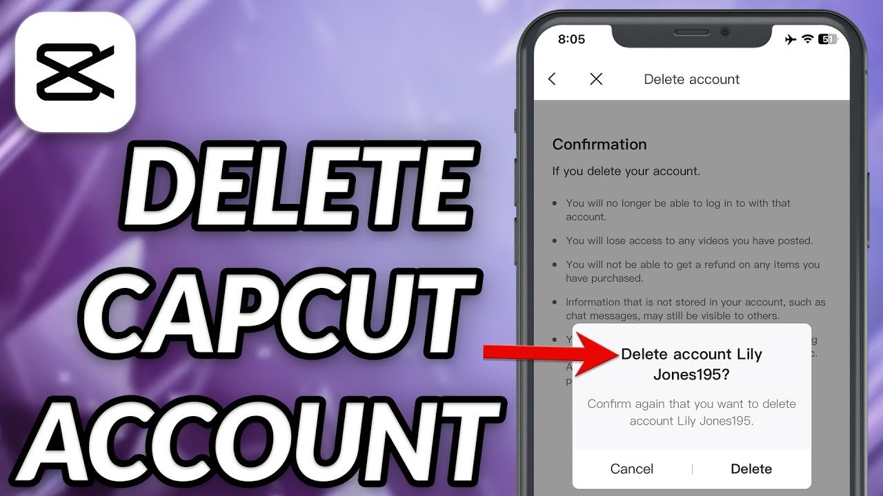 how to delete capcut account 1724955297