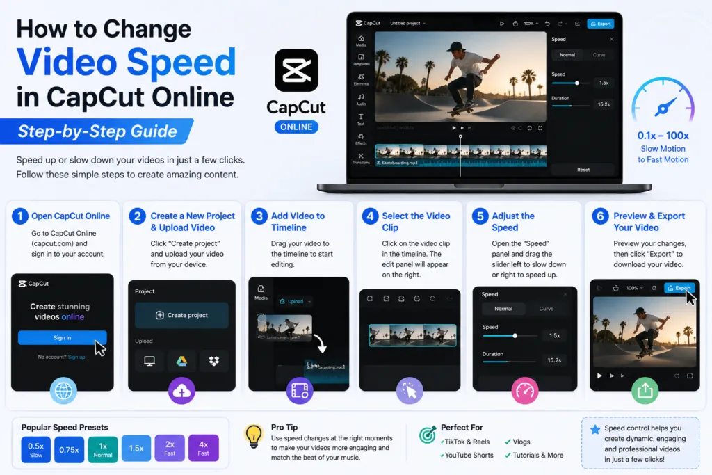 How to Change Video Speed in CapCut Online